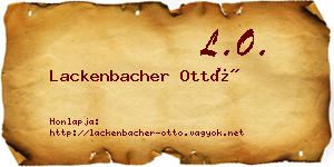 Lackenbacher Ottó névjegykártya